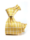 Como Checks Medium Gold Silk Tie