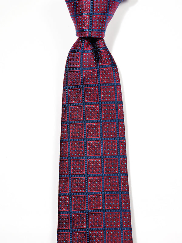 Como Checks Dark Maroon Silk Tie