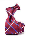 Como Checks Dark Maroon Silk Tie