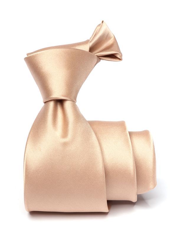 Creme De La Creme Plain Medium Beige Silk Tie