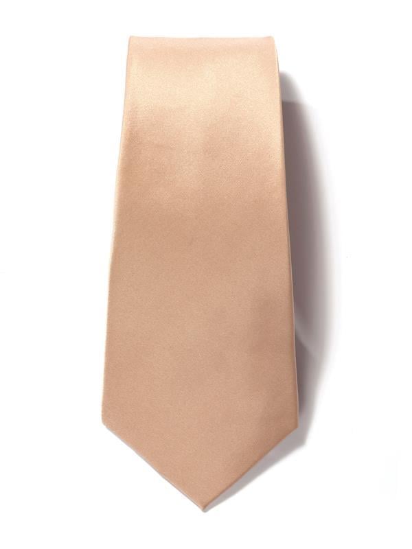 Creme De La Creme Plain Medium Beige Silk Tie