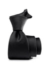 Creme De La Creme Plain Dark Black Silk Tie