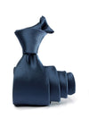 Creme De La Creme Plain Dark Blue Silk Tie