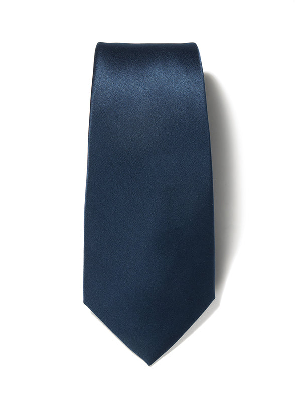 Creme De La Creme Plain Dark Blue Silk Tie