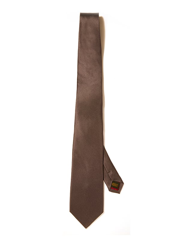 Crm De La Crm Plain Solid Dark Grey Silk Tie