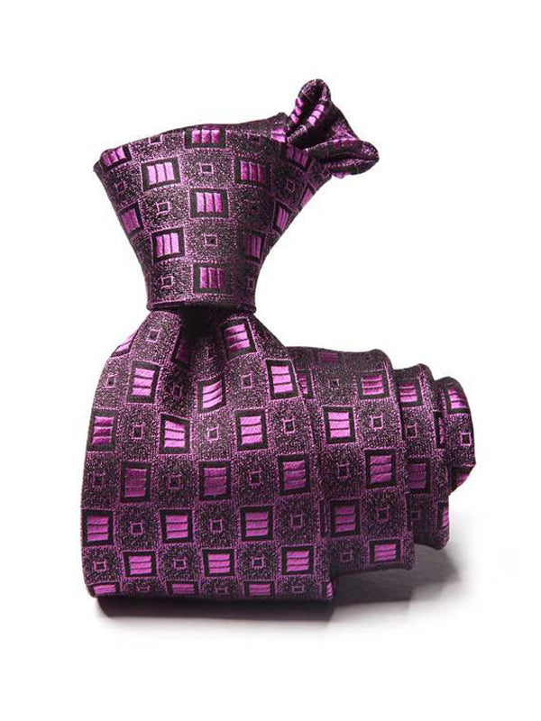 Florentine Minimal Dark Pink Silk Tie