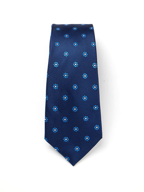 Florentine Minimal Navy Silk Tie