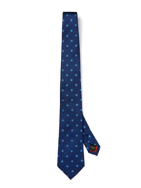 Florentine Minimal Navy Silk Tie