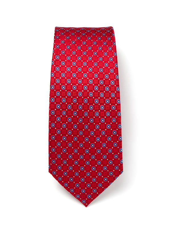 Florentine Minimal Dark Red Silk Tie