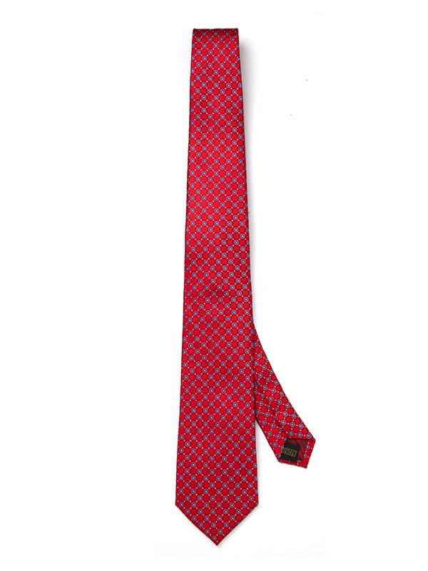 Florentine Minimal Dark Red Silk Tie