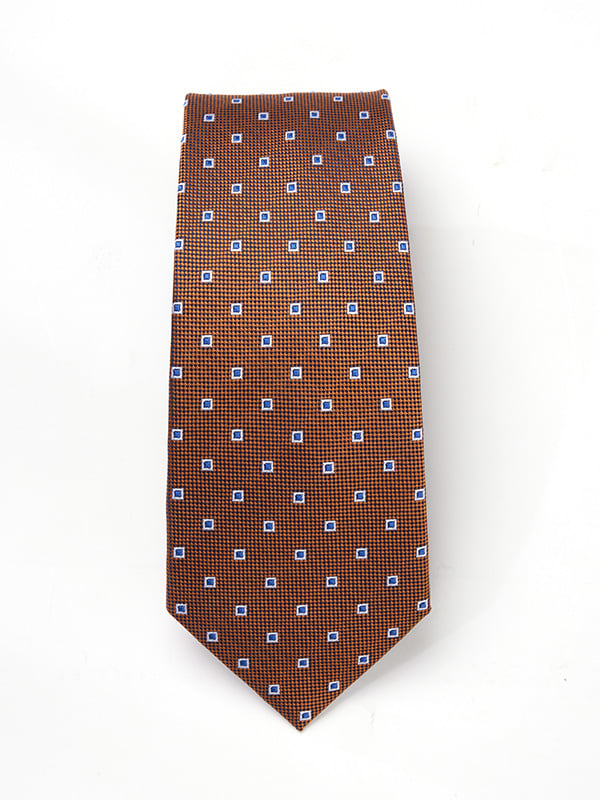 Florentine Minimal Medium Brown Silk Tie