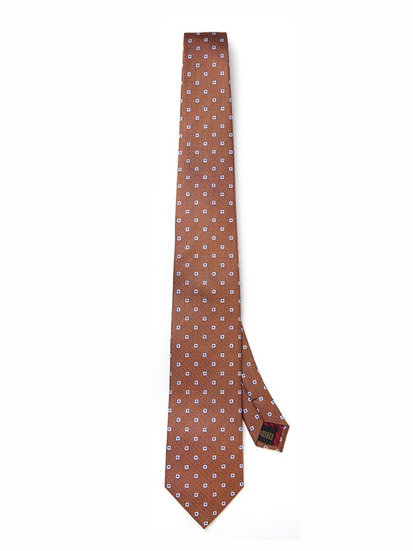 Florentine Minimal Medium Brown Silk Tie