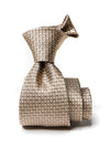 Florentine Minimal Dark Beige Silk Tie
