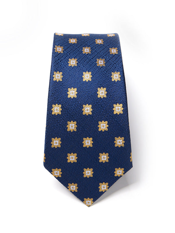 Florentine Minimal Navy Silk Tie