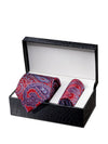 Panaro All Over Medium Maroon Silk Tie With Matching Pocket Square