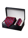 Panaro Minimals Dark Red Silk Tie With Matching Pocket Square