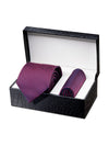 Panaro Structure Dark Maroon Silk Tie With Matching Pocket Square