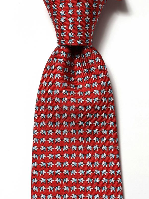 Saglia Printed Dark Red Silk Tie