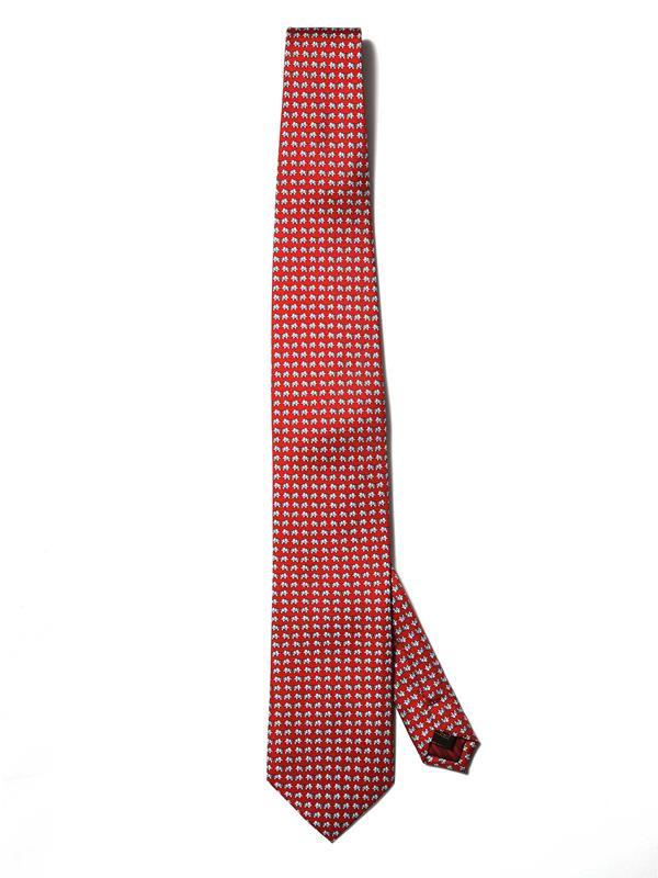 Saglia Printed Dark Red Silk Tie