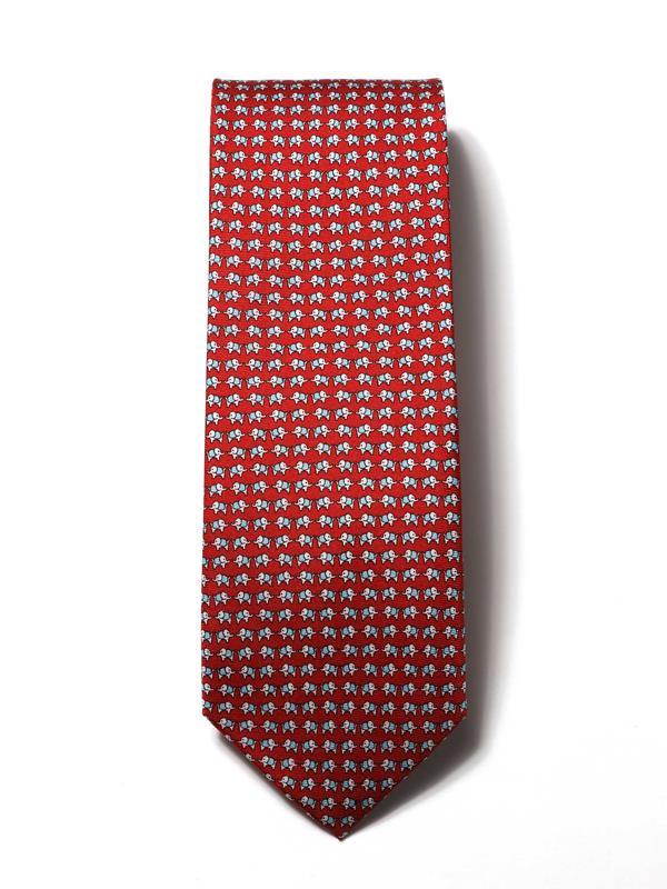 Saglia Printed Dark Red Silk Tie
