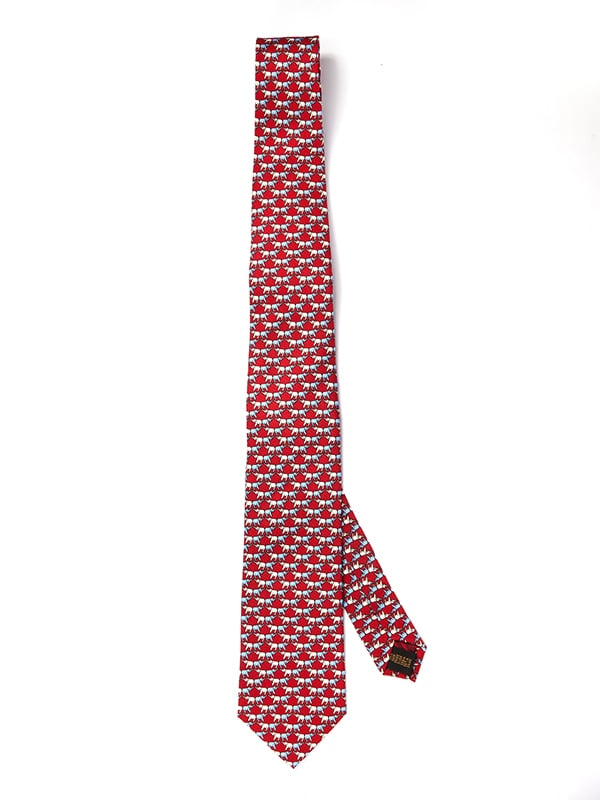 Saglia Printed Medium Maroon Silk Tie