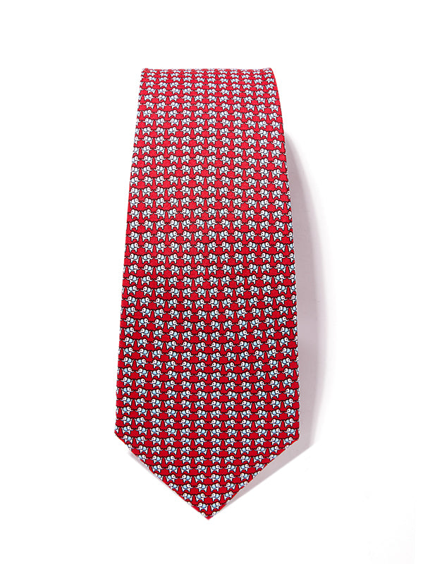 Saglia Printed Dark Red Silk Tie