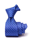 Saglia Printed Dark Blue Silk Tie