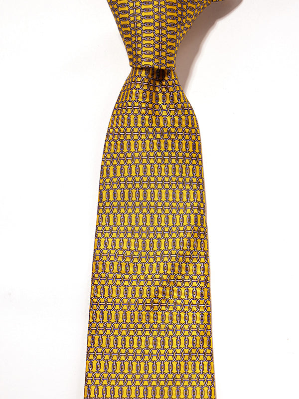 Saglia Printed Dark Gold Silk Tie