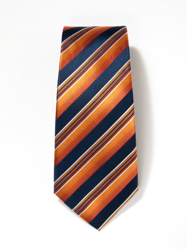 Sicilia Striped Dark Orange Silk Tie