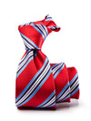 Sicilia Striped Dark Red Silk Tie