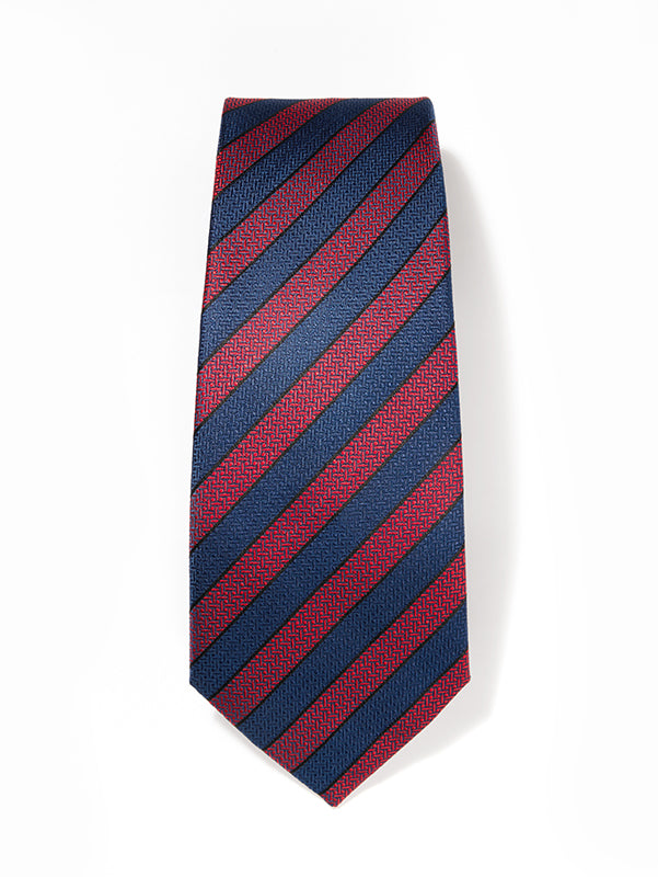 Sicilia Striped Dark Maroon Silk Tie