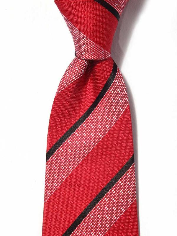 Sicilia Stripe Dark Red Silk Tie