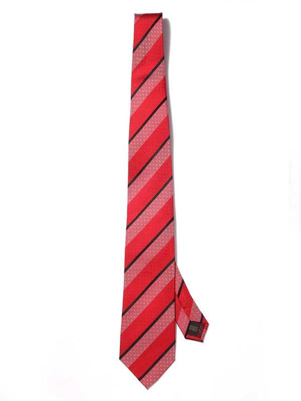Sicilia Stripe Dark Red Silk Tie