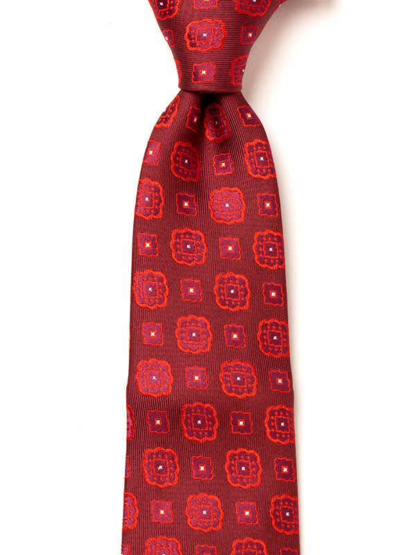 Torino All Over Dark Maroon Silk Tie