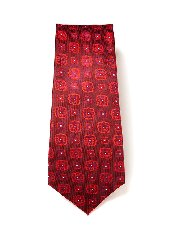Torino All Over Dark Maroon Silk Tie