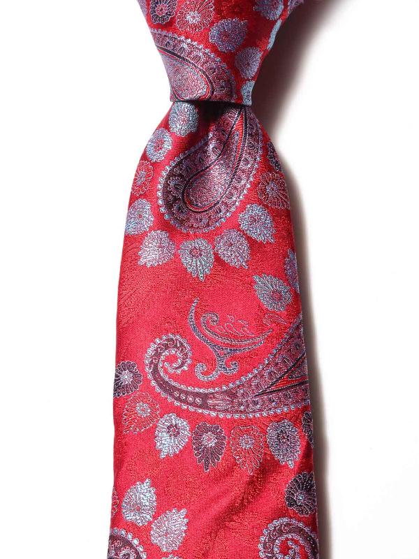 Torino All Over Medium Red Silk Tie
