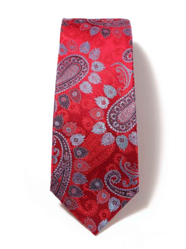 Torino All Over Medium Red Silk Tie