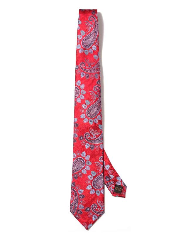 Torino All Over Medium Red Silk Tie