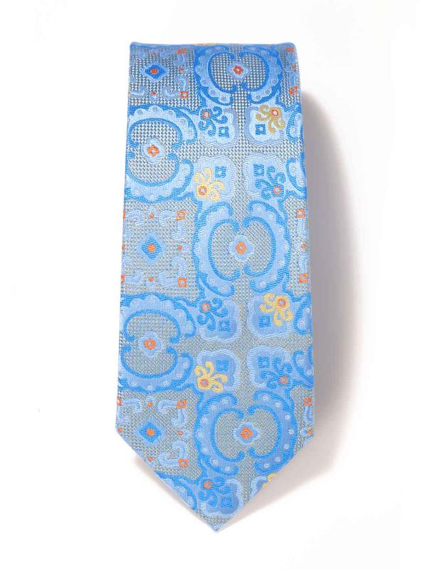 Torino All Over Light Blue Silk Tie