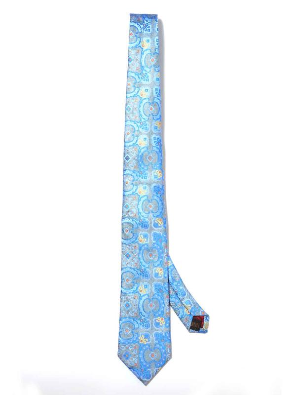 Torino All Over Light Blue Silk Tie