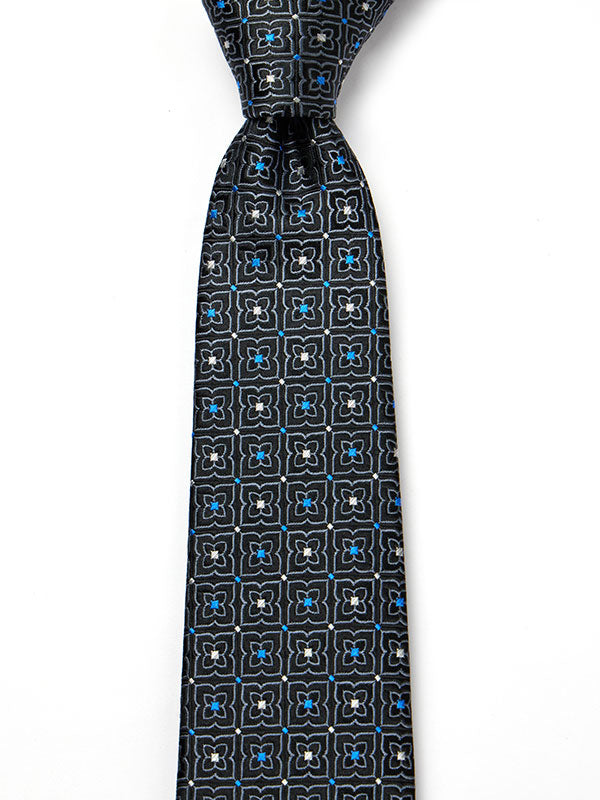 Torino All Over Dark Grey Silk Tie