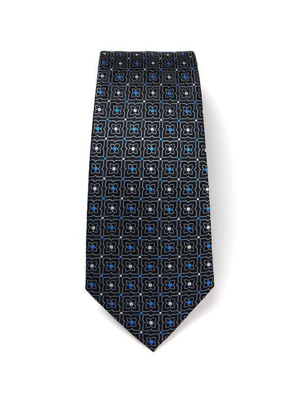 Torino All Over Dark Grey Silk Tie