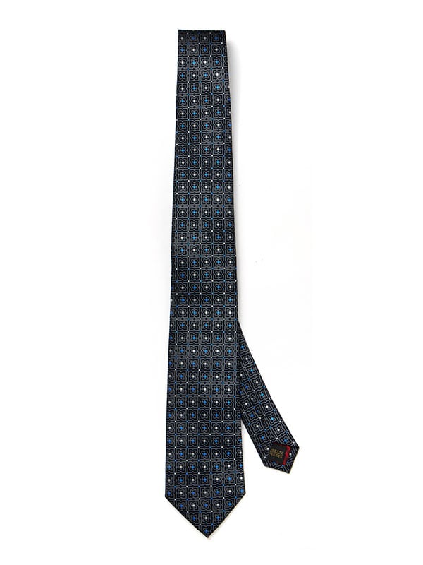 Torino All Over Dark Grey Silk Tie