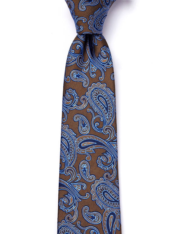 Torino All Over Dark Beige Silk Tie