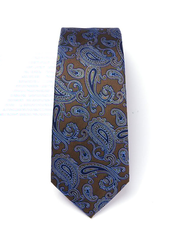 Torino All Over Dark Beige Silk Tie