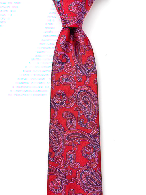 Torino All Over Dark Red Silk Tie