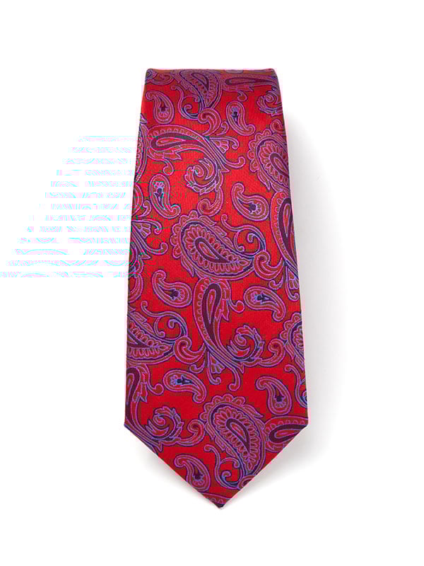 Torino All Over Dark Red Silk Tie