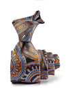 Torino All Over Dark Orange Silk Tie