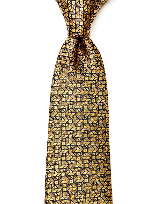 Torino All Over Dark Gold Silk Tie