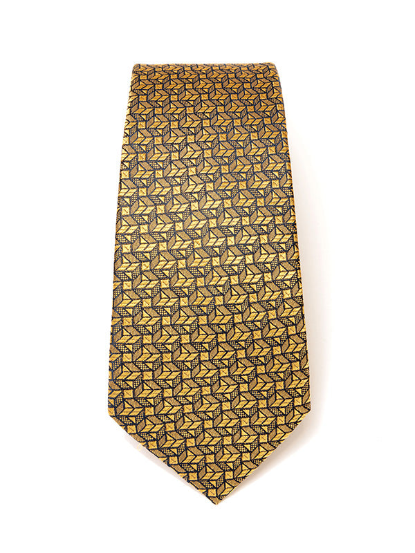 Torino All Over Dark Gold Silk Tie